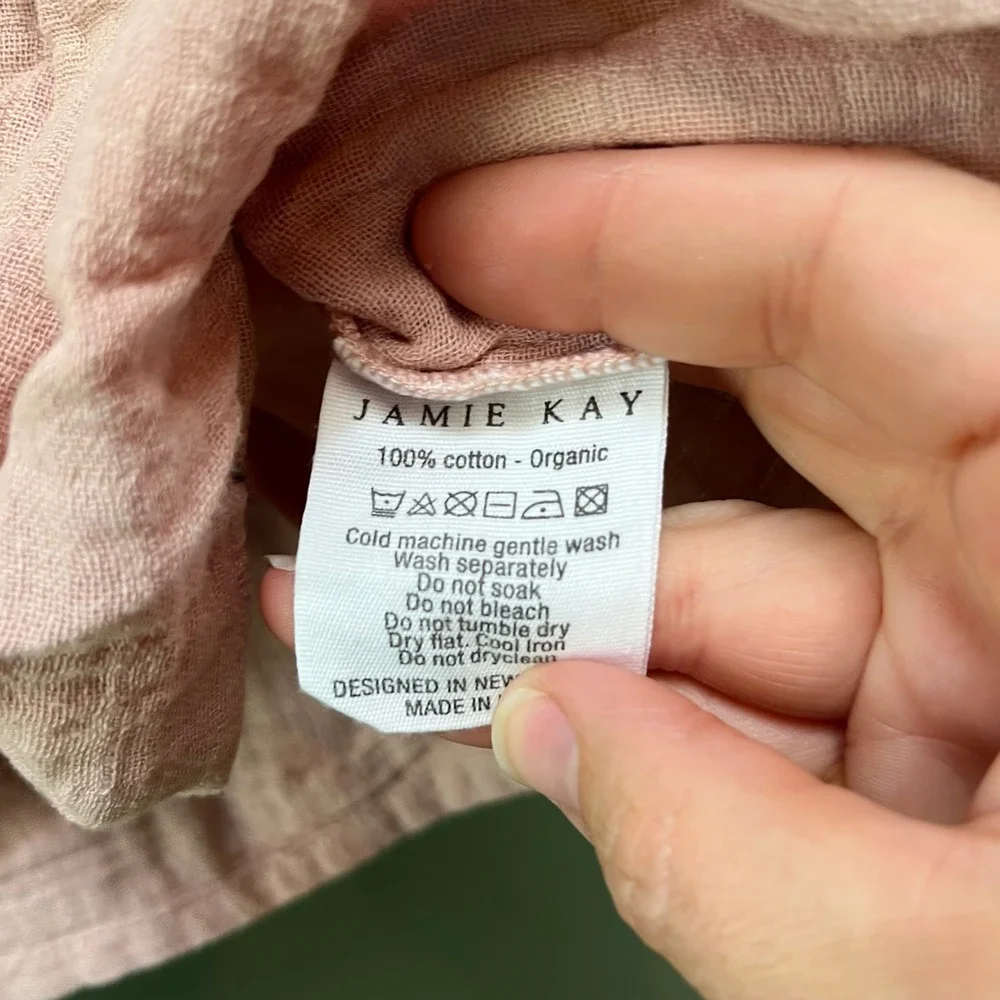 Jamie Kay Organic Cotton Muslin Dress Rose Pink Henley‎ Button Front Toddler 1Y